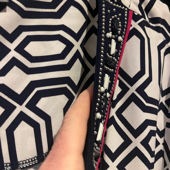 NWOT JM Collection Sz Large Embellished Jeweled Tunic Top - Picture 6 of 8